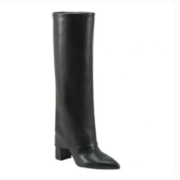 Marc Fisher Shoes - Marc Fisher Black Pointed-Toe Knee-High Block Heel Boots
